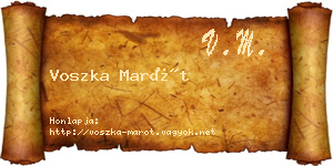Voszka Marót névjegykártya